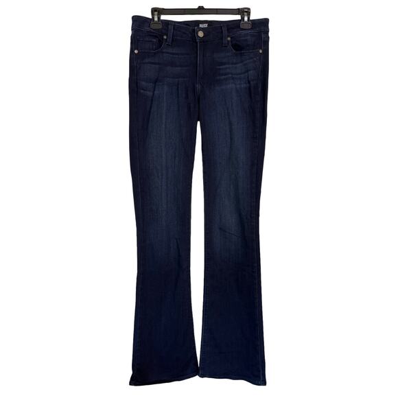 Paige Manhattan Bootcut Jeans Mirabelle Wash Dark Denim Women’s 31 Made USA - Picture 1 of 9